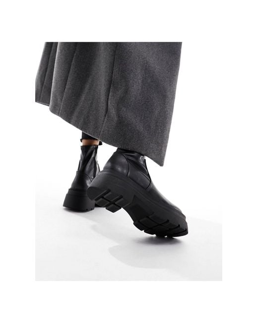 Botas negras estilo calcetín con suela gruesa London Rebel de color Black