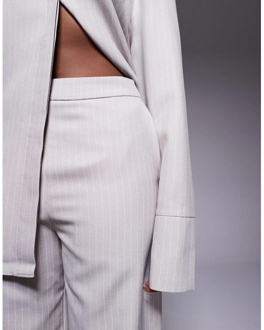 Pantalon ample d'ensemble à fines rayures ASOS en coloris Purple