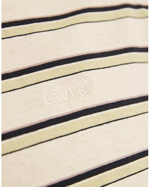 Levi's White Striped Workwear Pocket T-Shirt for men