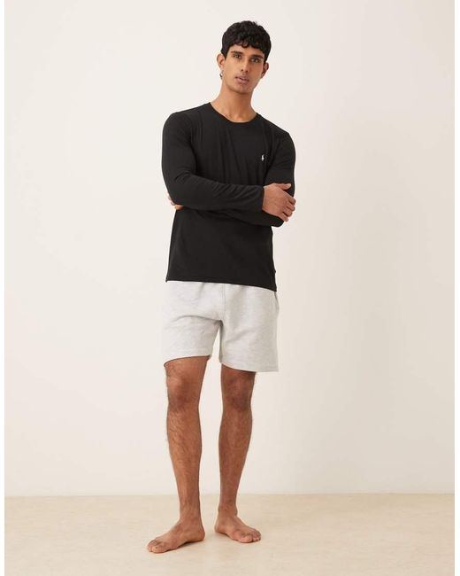 Polo Ralph Lauren Black Cotton Jersey Lounge Long Sleeve T-shirt for men