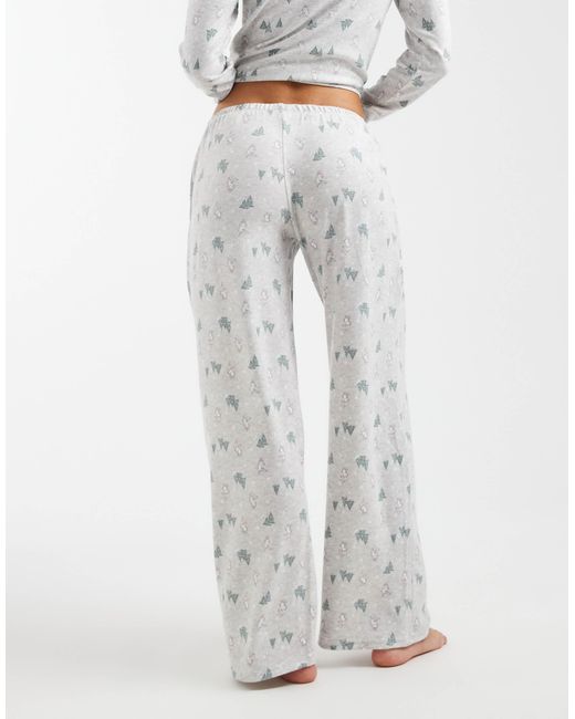 Hollister Gray Low Rise Wide Leg Pyjama Pants