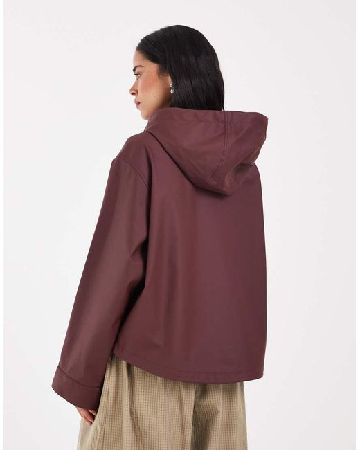 ONLY Purple Hooded Rain Jacket