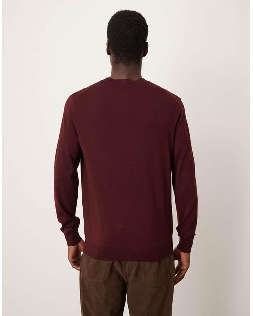 Mango Red Wool Round Neck Sweater for men
