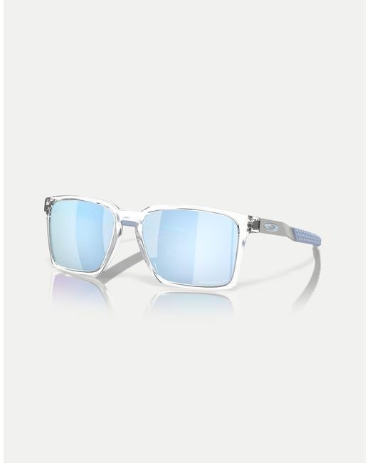 Oakley Blue Exchange Sun Rectangle Polarised Sunglasses With Mirrored Lens