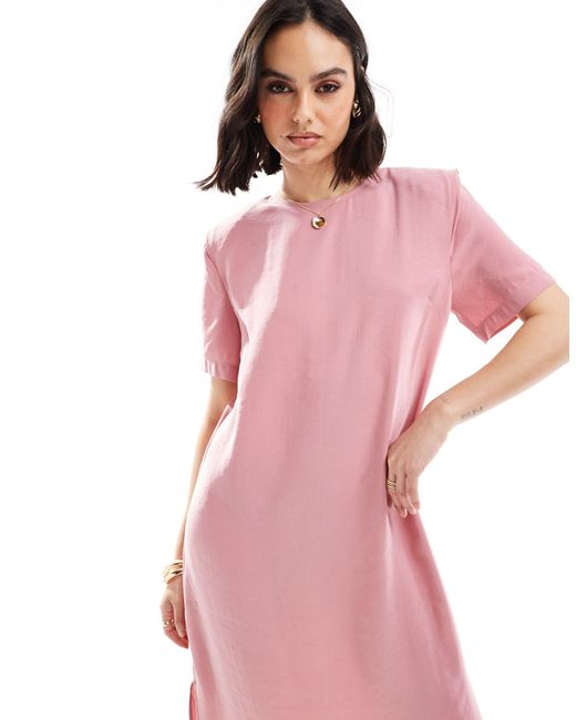 ASOS Pink – midi-t-shirt-kleid