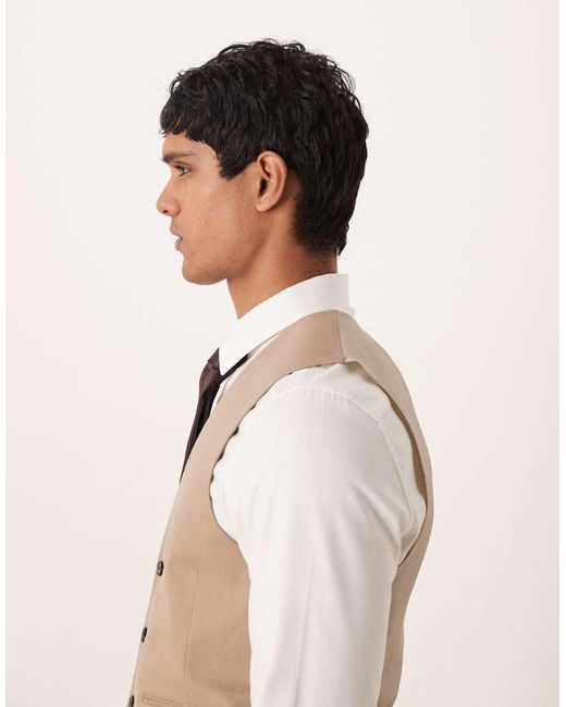 ASOS Natural Skinny Suit Waistcoat for men