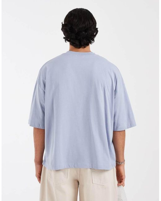 ASOS Blue Boxy Oversized T-shirt With Football Graphic for men