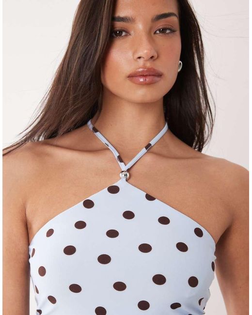 Forever New Blue Halter Neck Top Co-ord