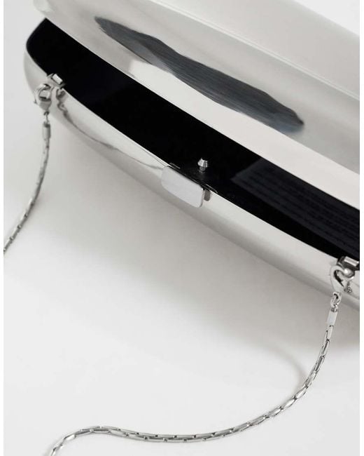 Mango Gray Rectangle Clutch Bag