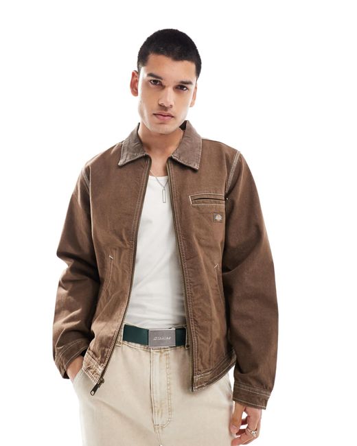 Dickies – gefütterte jeansjacke in Brown für Herren