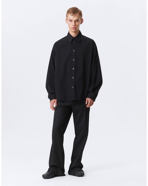 Weekday – gestreiftes oversize-hemd aus popeline in Blue für Herren