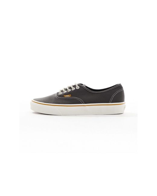 Vans Gray Authentic Sneakers With Yellow Details