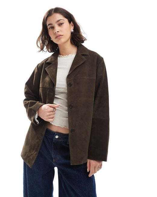 ASOS Black Real Suede 70s Jacket