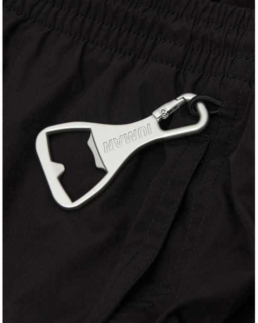 Intimissimi Black Long Solid-Colour Swim Trunks for men