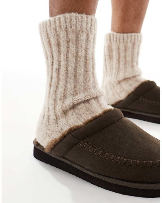 ASOS Brown Mule Slippers for men