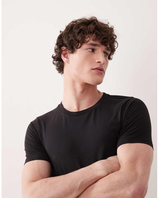 Jack & Jones Black 2 Pack Muscle Fit T-shirts for men