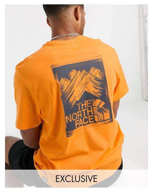 The North Face – stroke mountain – t-shirt in Orange für Herren