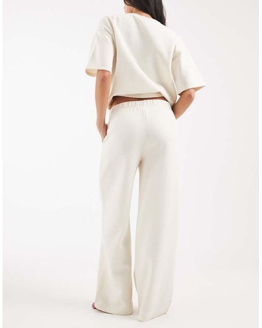 Vero Moda Natural Tie Waist Wide Leg Trackies
