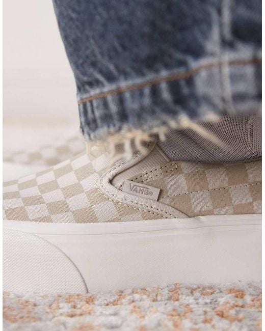 Vans Blue Classic Slip-on Stackform Checkerboard Sneakers