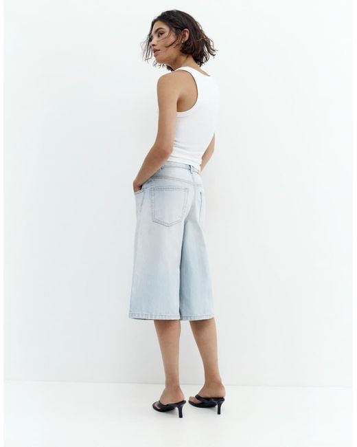 Pull&Bear Blue Low-Rise Jorts