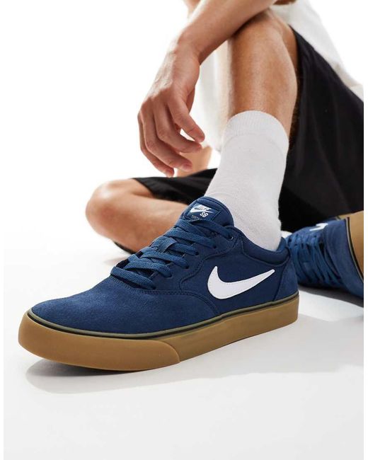 Nike Blue Chron 2 Suede Trainers for men