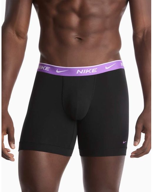 Nike Black Essential Cotton 3 Pack Boxer Briefs for men