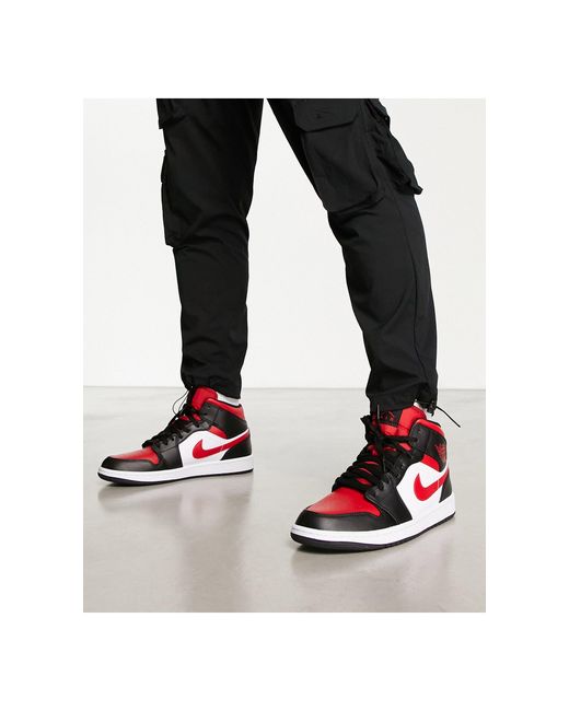 Air 1 - baskets mi-hautes - et rouge feu Nike pour homme en coloris Noir |  Lyst