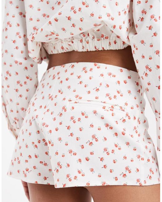 ASOS White Micro Shorts Co Ord