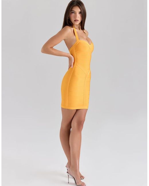 House Of Cb Orange The Supermodel Mini Bandage Dress