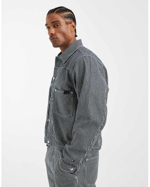 Tommy Hilfiger Gray Stripe Denim Jacket Co-Ord for men