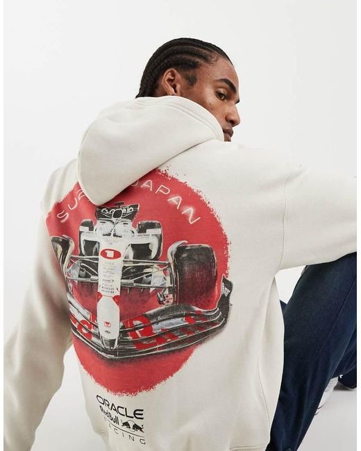 Hollister White Red Bull Zip Through Hoodie for men