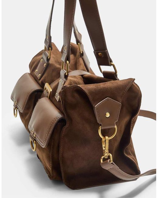 Borsa Da Spalla Con Tasche di Stradivarius in Brown