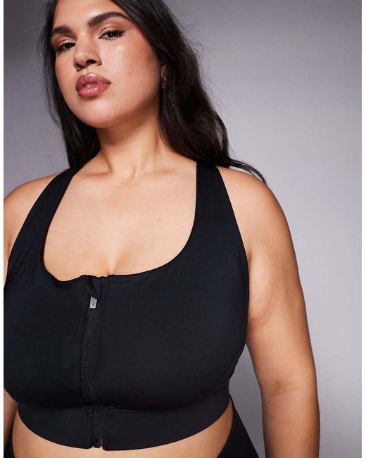 4505 Black Curve Icon High Support Active Sports Bra With Removable Padding