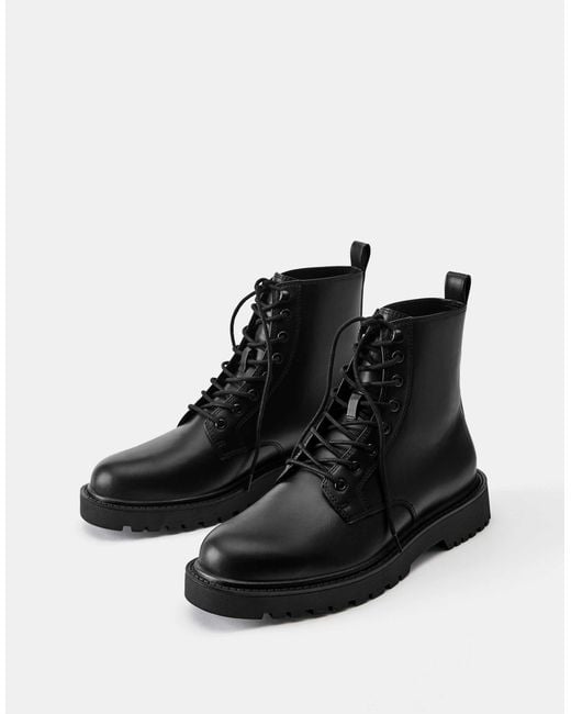 Pull&Bear – schnürstiefel in Black für Herren