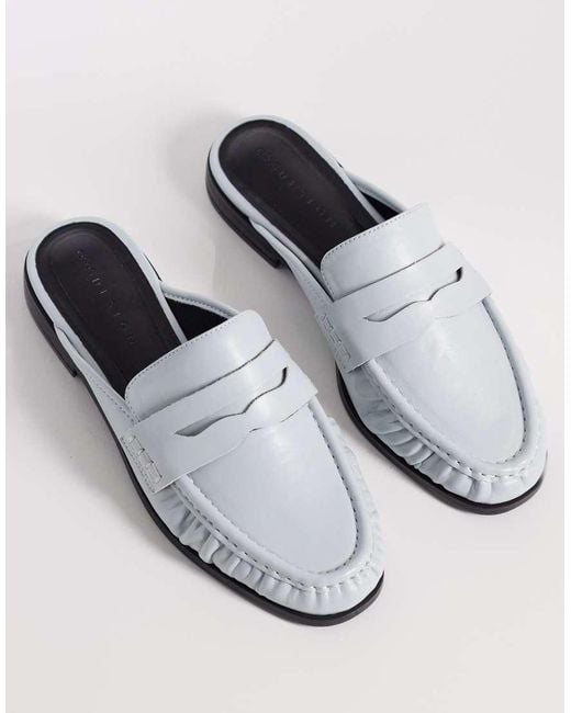 ASOS White Mouse Ruched Detail Loafer Mules