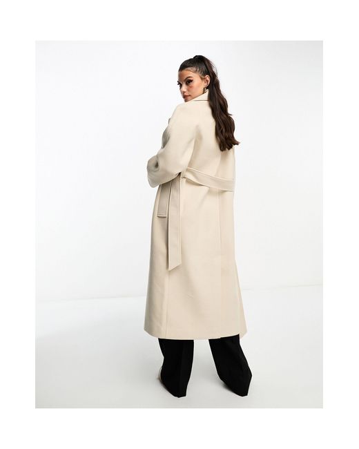 Miss Selfridge White Belted Wrap Maxi Coat