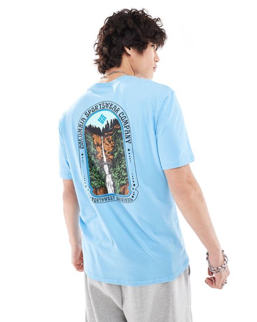 Camiseta con estampado trasero cavalry trail Columbia de hombre de color Blue