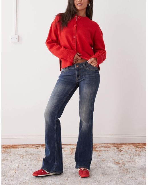Cheap Monday Red Booty Bei Stretch Low Rise Bootcut Jeans