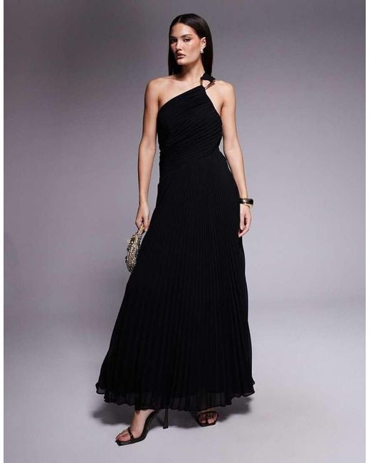 Forever New Blue One Shoulder Drape Maxi Dress With Open Back