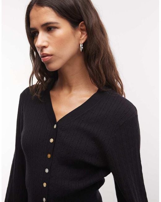 Monki Black Fitted Compact Cardigan