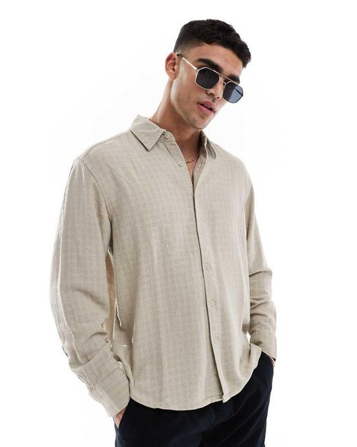 Camicia Ampia A Maniche Lunghe di Only & Sons in Natural da Uomo