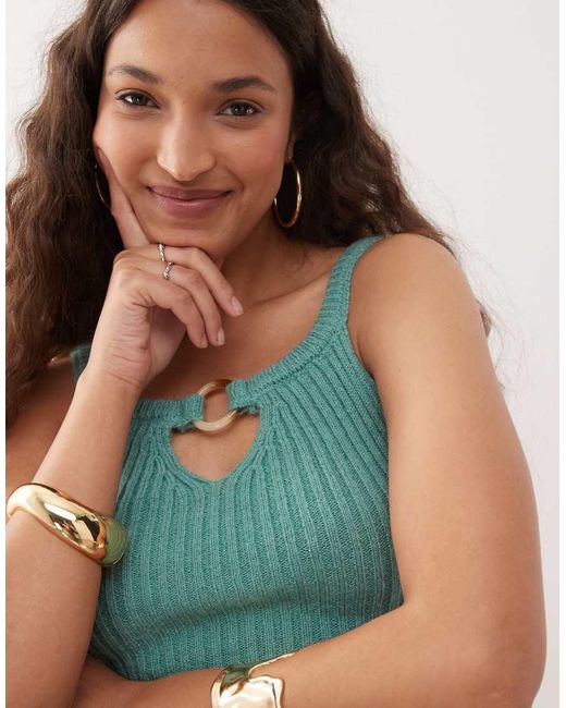 Motel Green Lesly Buckle Detail Knitted Top