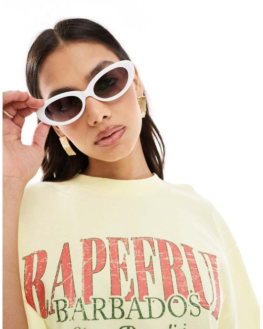 Occhiali Da Sole Ovali Lucido di ASOS in White