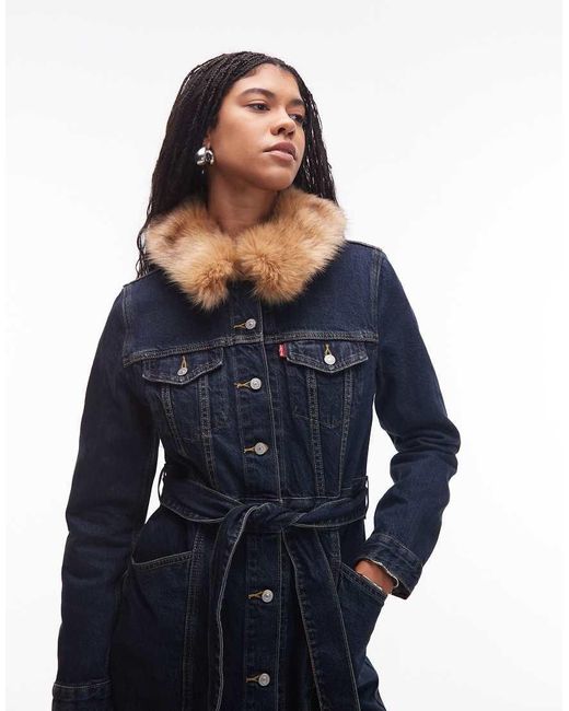 Giacca Trucker Lunga di Levi's in Blue