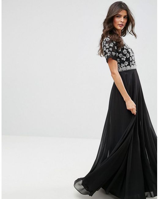Embellished short sleeve maxi cheap dress