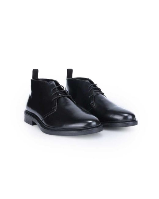OFF THE HOOK Black Loki Leather Lace-Up Desert Boots for men