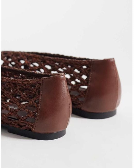 Glamorous Brown Woven Ballet Flats