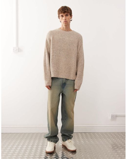 Weekday Natural Wool Blend Oversized Jumper for men