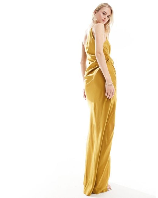 ASOS Metallic Asos Design Tall One Shoulder Maxi Dress