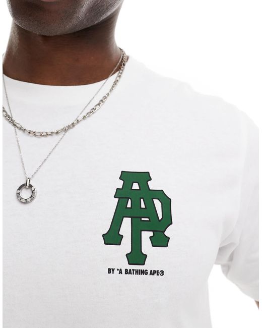 Aape By A Bathing Ape White Aape By A Bathing Ape Logo T-shirt With Camo Back Print for men